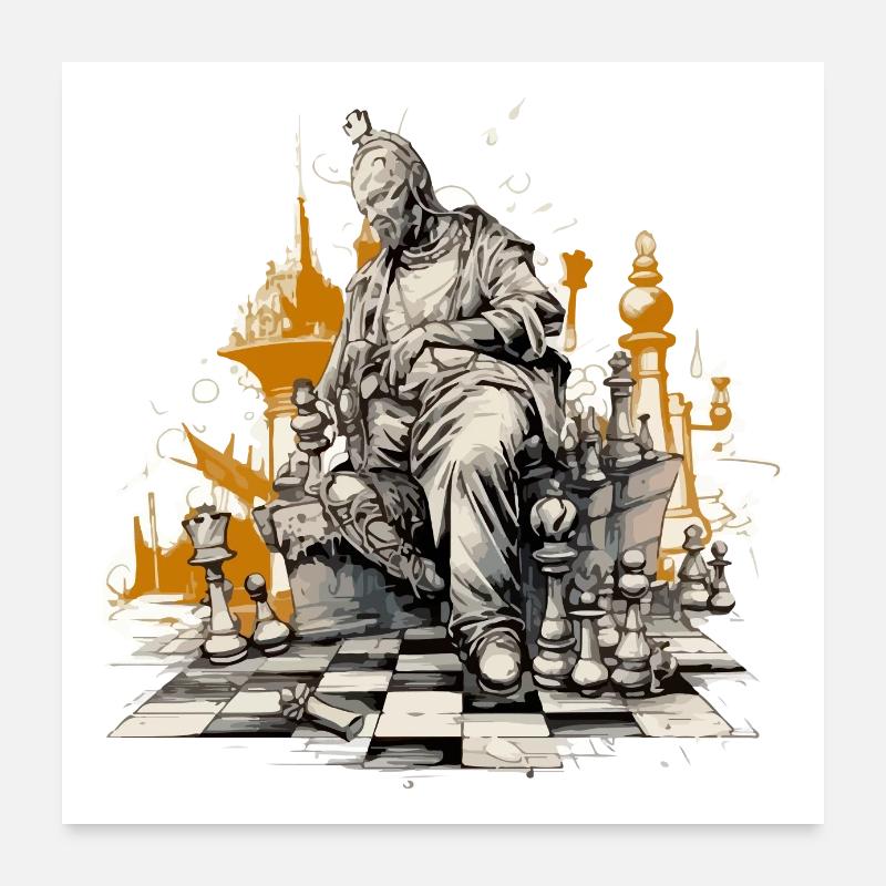 König Schach Straße Poster 60x60 cm