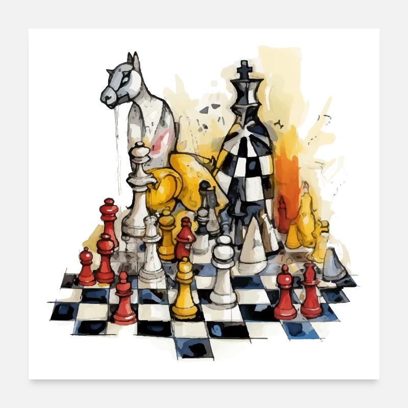 Chess composition n°2 Poster 24" x 24" (60x60 cm)