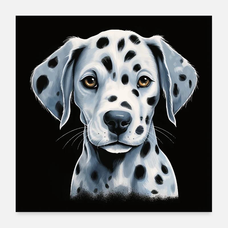 Chiot dalmatien mignon Poster 60 x 60 cm