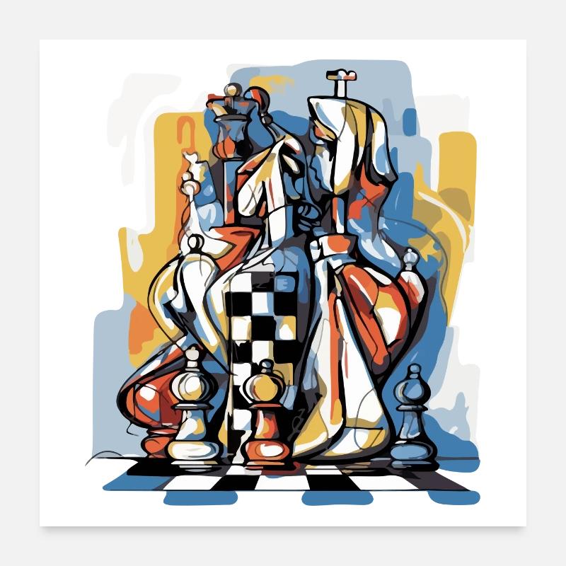Schachkomposition Nr. 3 Poster 60x60 cm