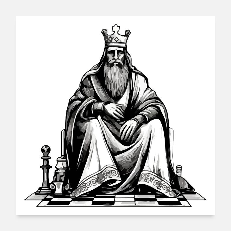 Roi Philippe sur son trône Poster 60 x 60 cm