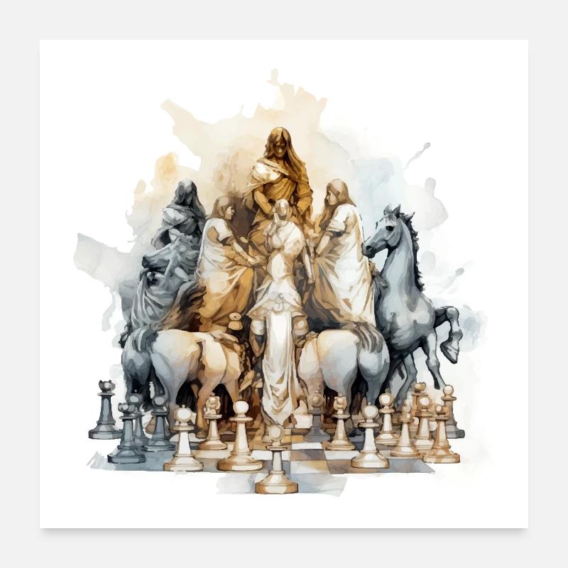 Die Venus des Schachs Poster 60x60 cm