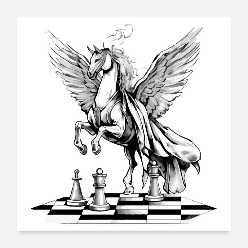 Zeo Das geflügelte Pferd Poster 60x60 cm