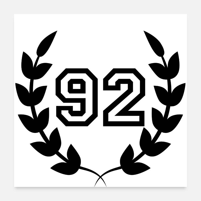 92. Geburtstags-Geschenkidee 92 Jahre Poster 60x60 cm