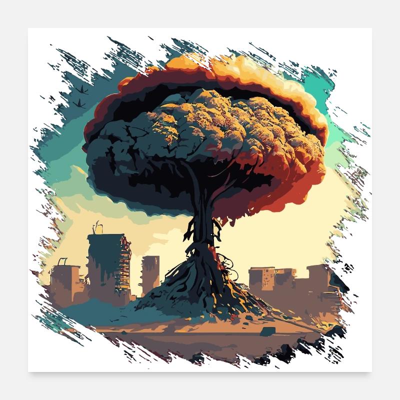 Post Apocalypse Arbre Poster 60 x 60 cm