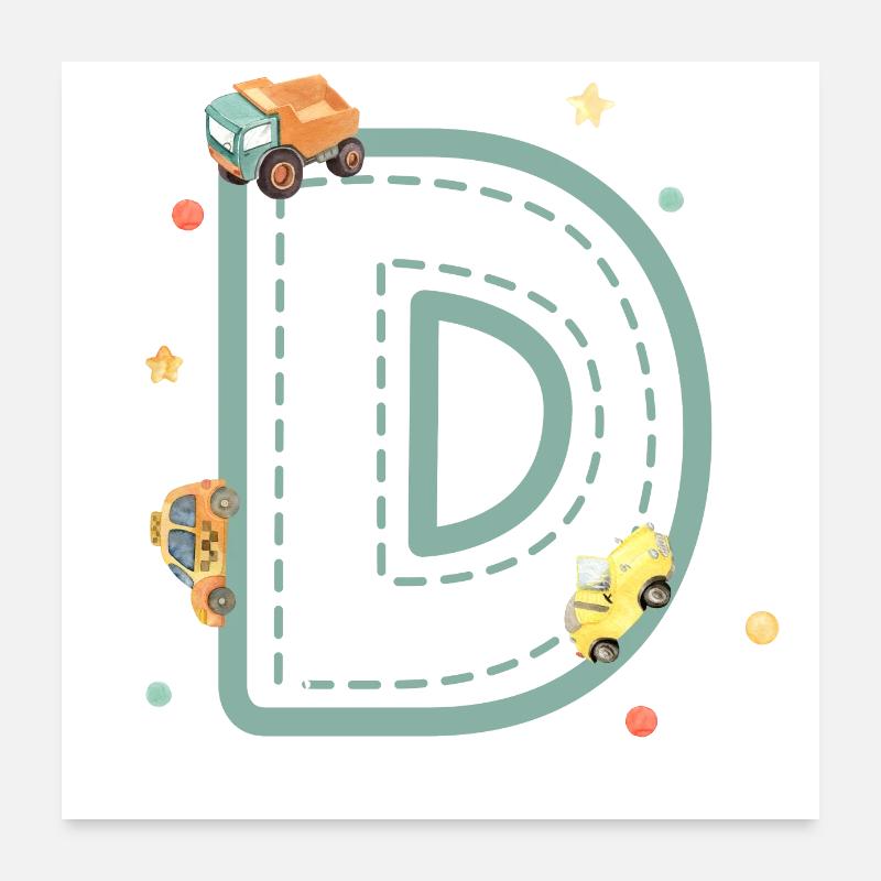 Fahrzeugbrief - personalisiertes Kindergeschenk Poster 60x60 cm