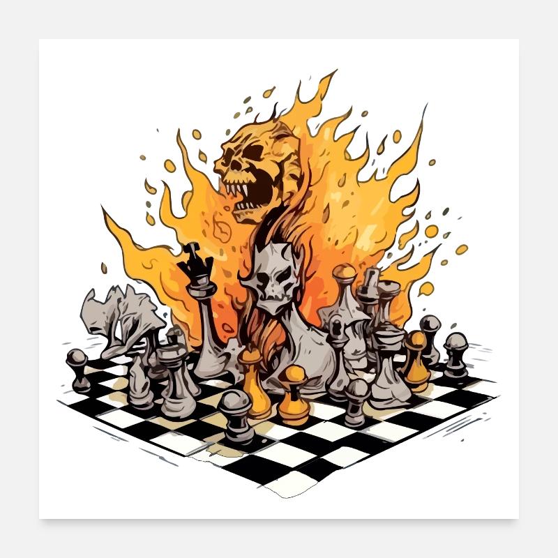 Schachmatt Poster 60x60 cm