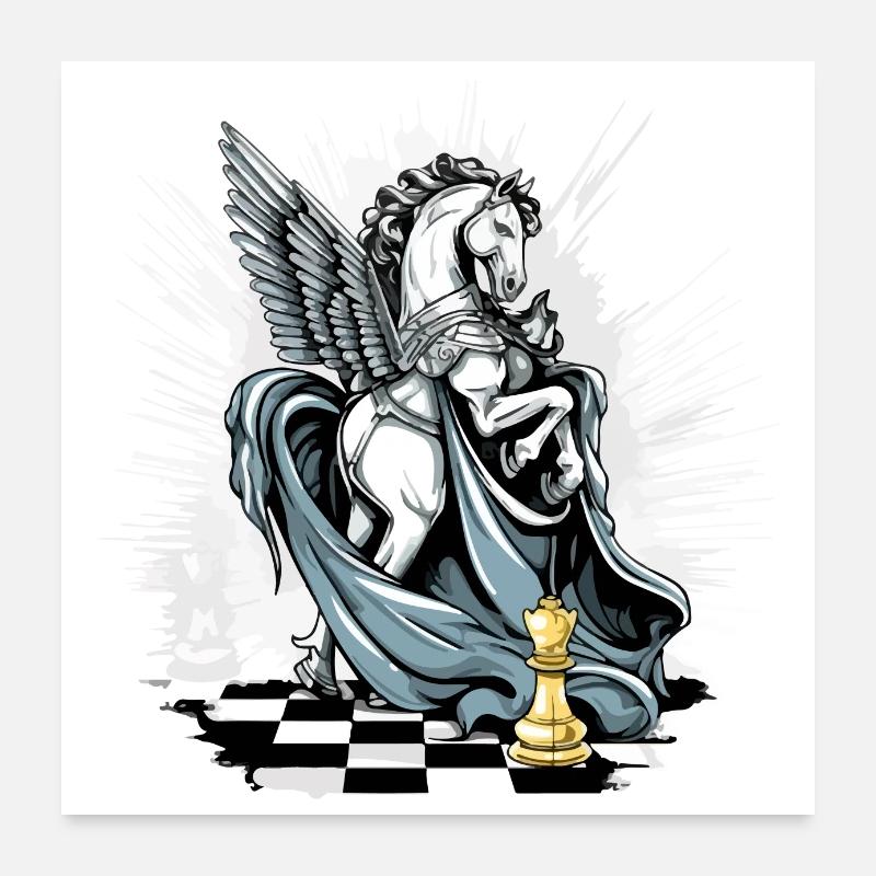 Le cavalier ailé n°2 Poster 60 x 60 cm