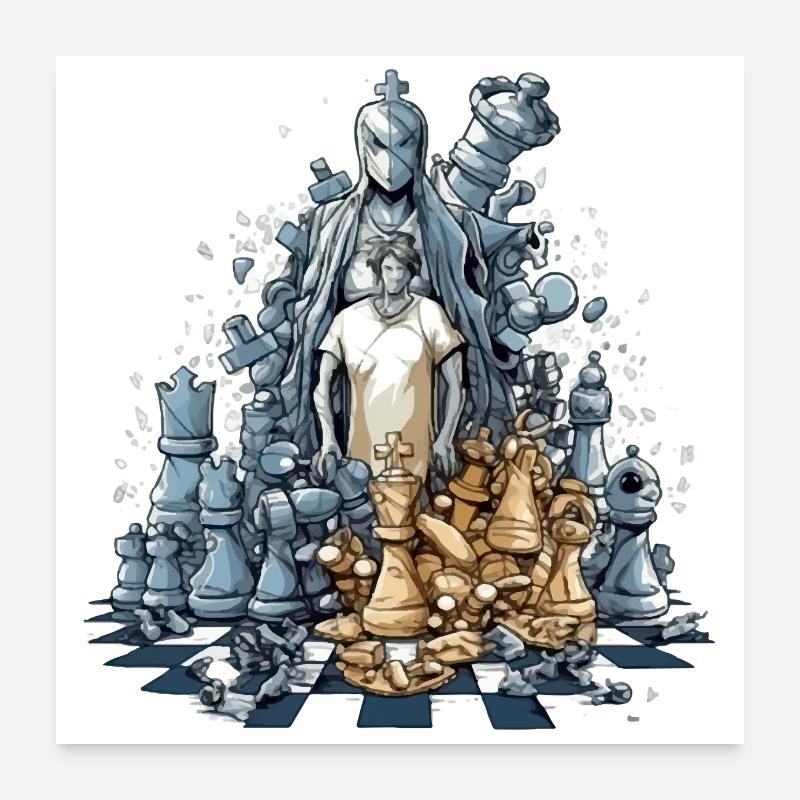 Carnage échiquéen Poster 60 x 60 cm