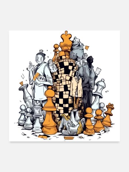 Chess Tower - Poster 24" x 24" (60x60 cm) - white - Front