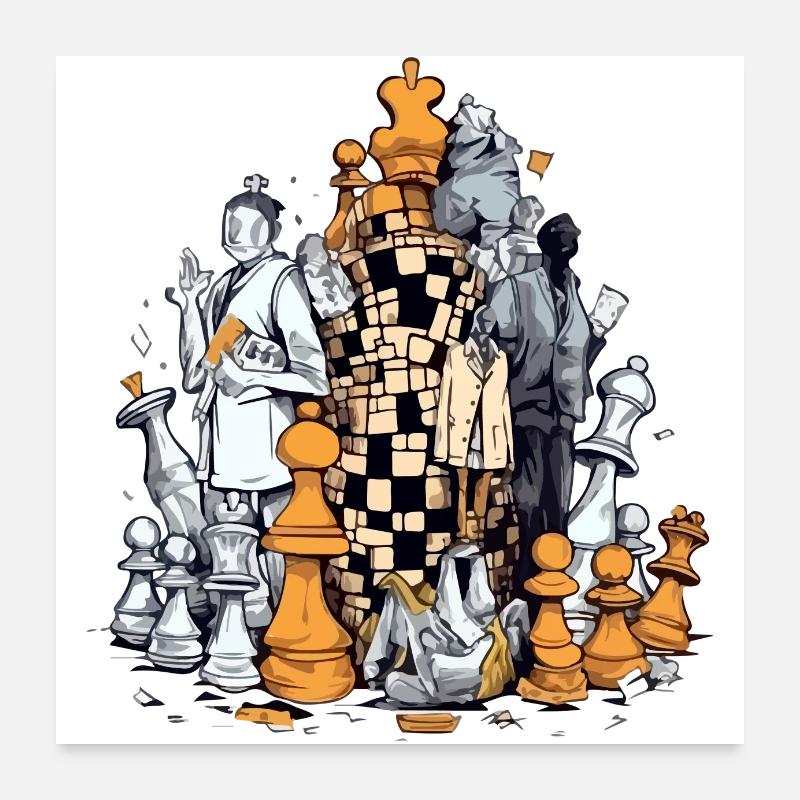 Tour échiquéenne Poster 60 x 60 cm