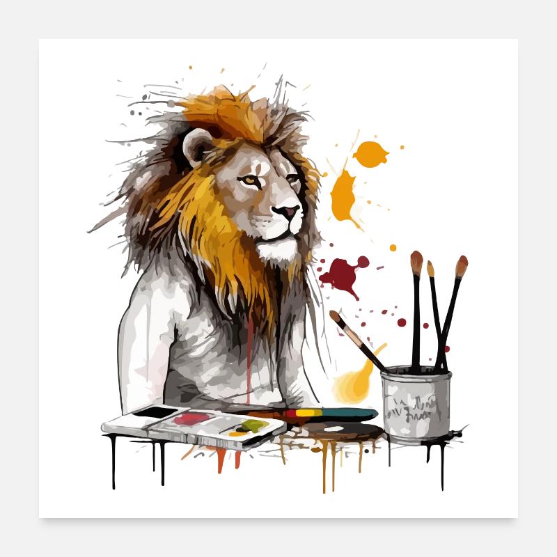 Leo der Löwenmaler Poster 60x60 cm