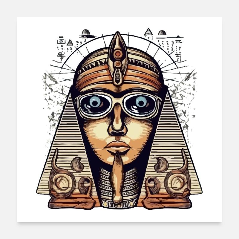 Jafi die Sphinx mit Brille Poster 60x60 cm
