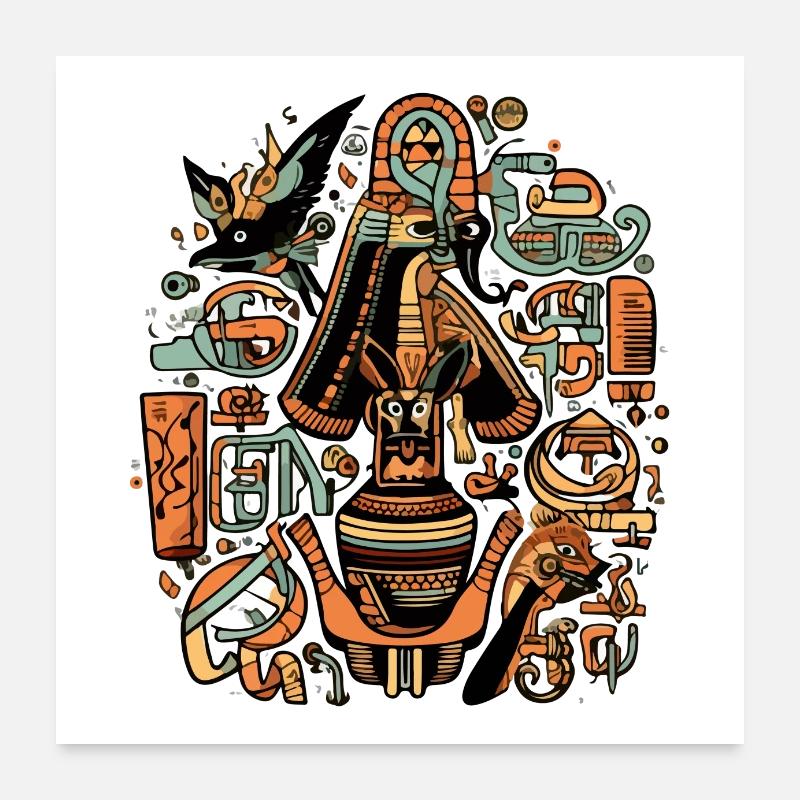 Zol le dieu Egyptien Poster 60 x 60 cm