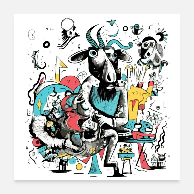 Le taureau d'art Poster 60 x 60 cm