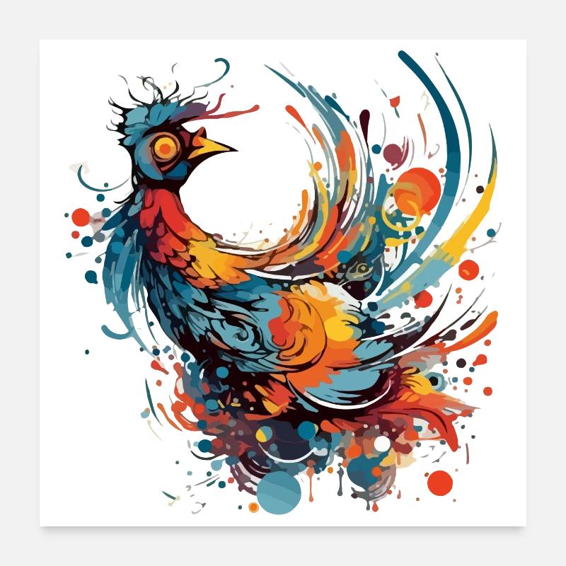 Der Phönix-Hahn Poster 60x60 cm