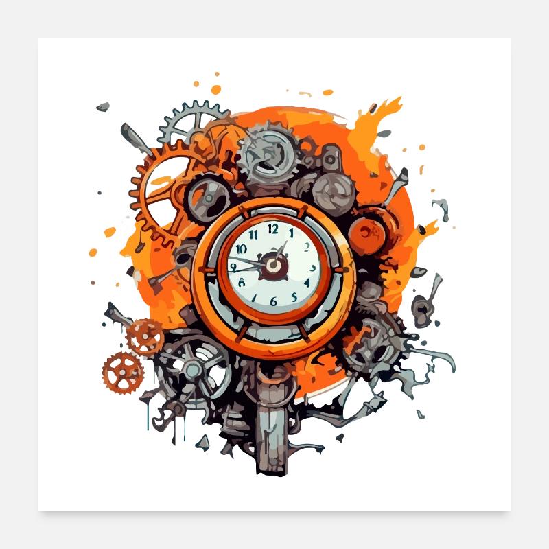 Antike Uhr Nr. 3 Poster 60x60 cm