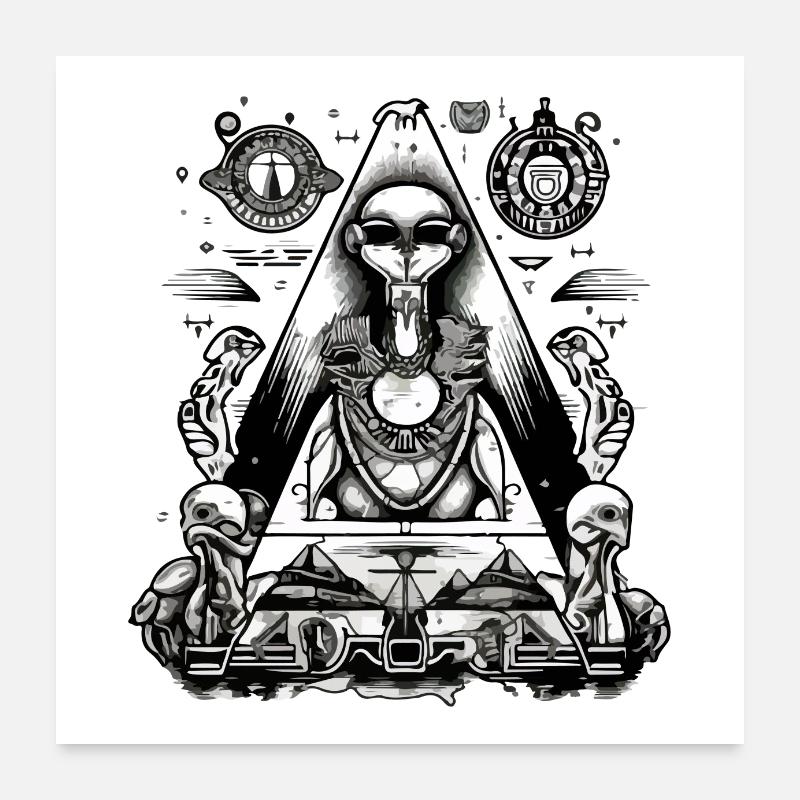 Zim le pharaon alien Poster 60 x 60 cm