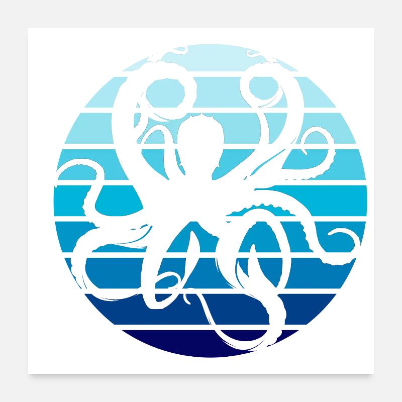 Octopus vintage gift Poster 24" x 24" (60x60 cm)