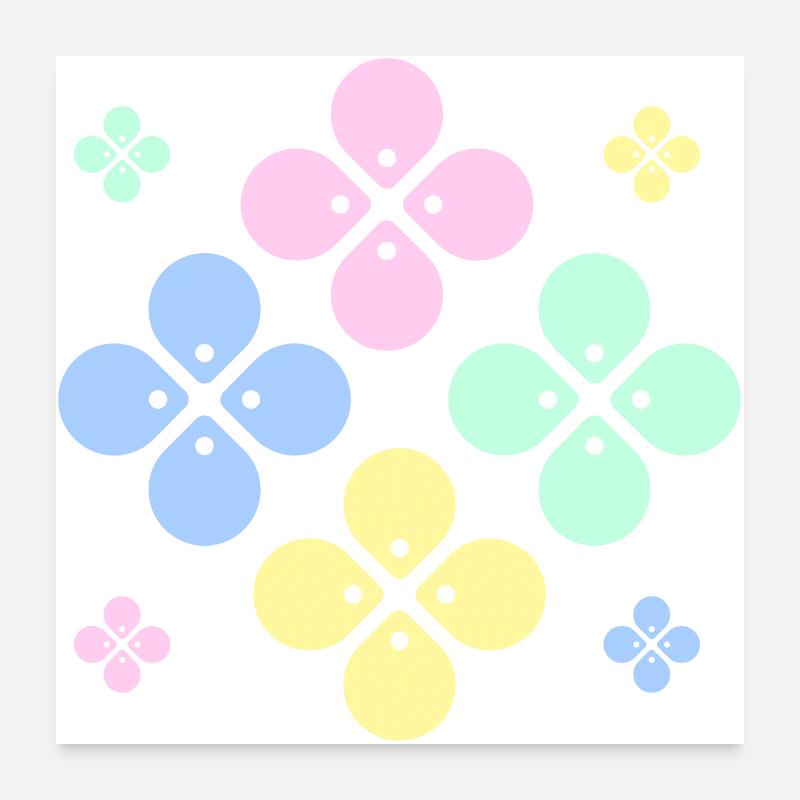 Pastellfarbene Blume Poster 60x60 cm
