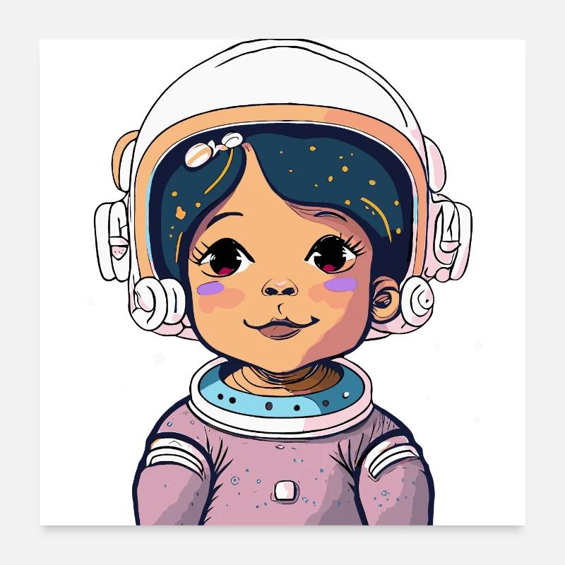 Astronaute mignon #2 Poster 60 x 60 cm