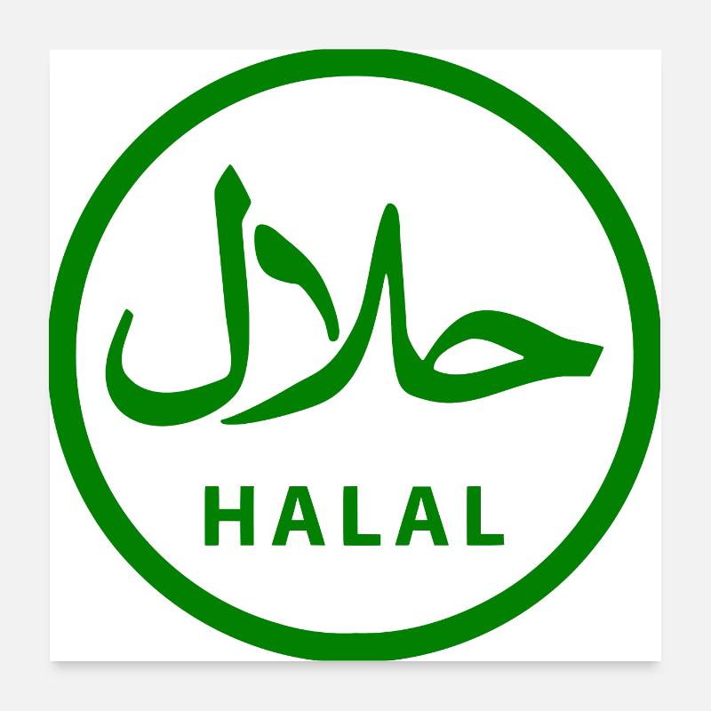 Halal - Poster 60 x 60 cm - blanc
