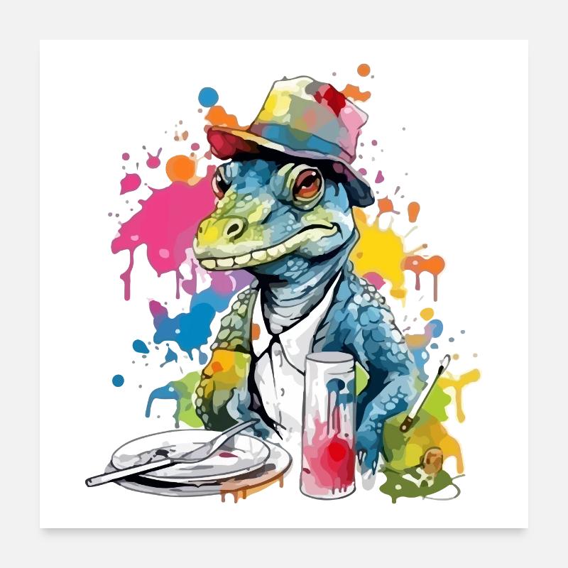 Liko the crocodile painter Poster 24" x 24" (60x60 cm)