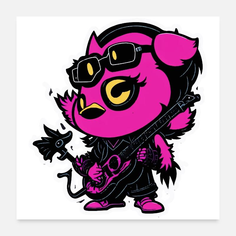 Rock-Ente Poster 60x60 cm