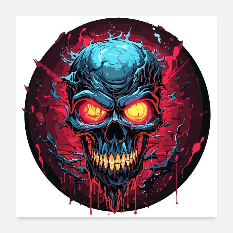 Explosive Surreality: Skull Crazy Skull Poster 24" x 24" (60x60 cm)