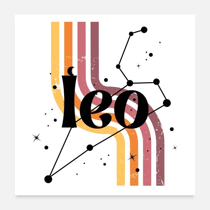Leo horoscope rétro Poster 60 x 60 cm