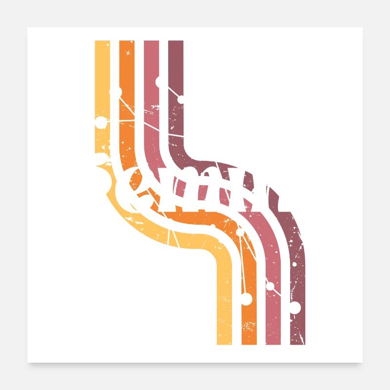 Gemini horoscope rétro Poster 60 x 60 cm