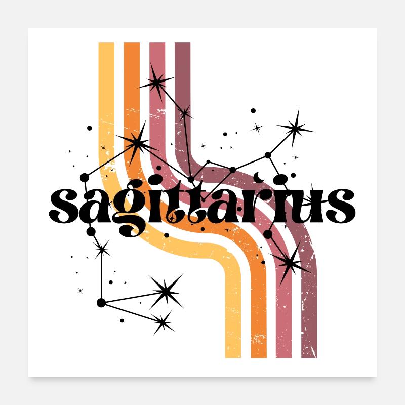 Sagittarius horoscope rétro Poster 60 x 60 cm