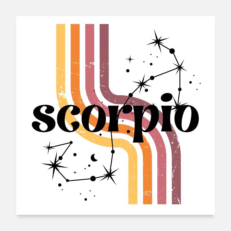 Scorpio horoscope rétro Poster 60 x 60 cm