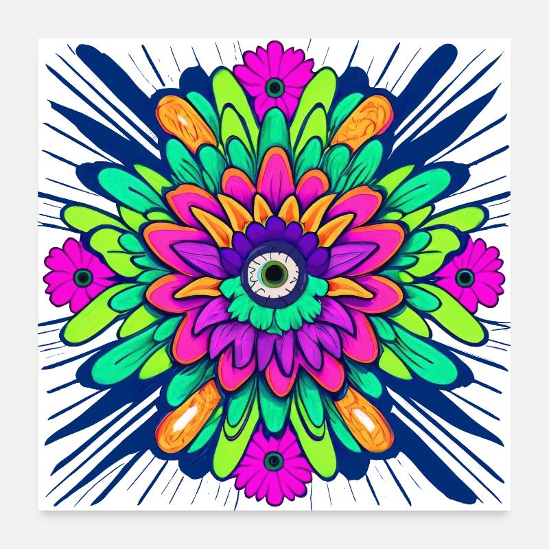 Mesmerizing Eye - 70s Style Poster 24" x 24" (60x60 cm)