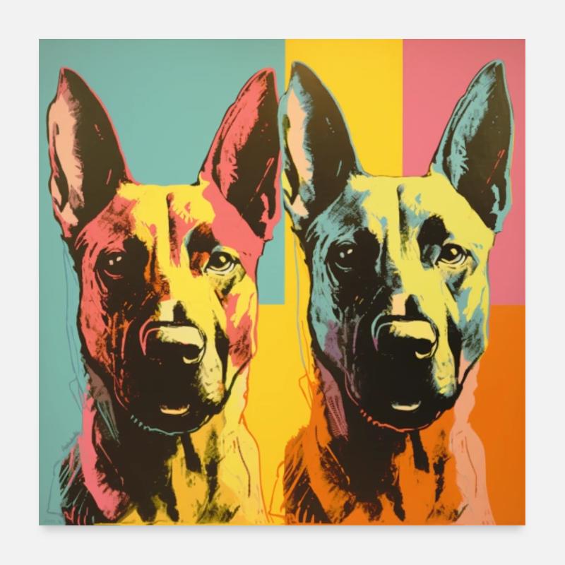 Belgian Shepherd POP ART 2 Poster 24" x 24" (60x60 cm)