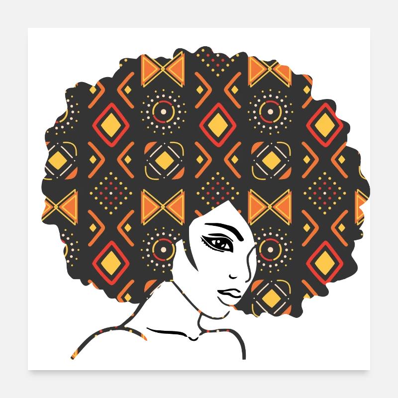 Afro kvinde Poster 60x60 cm