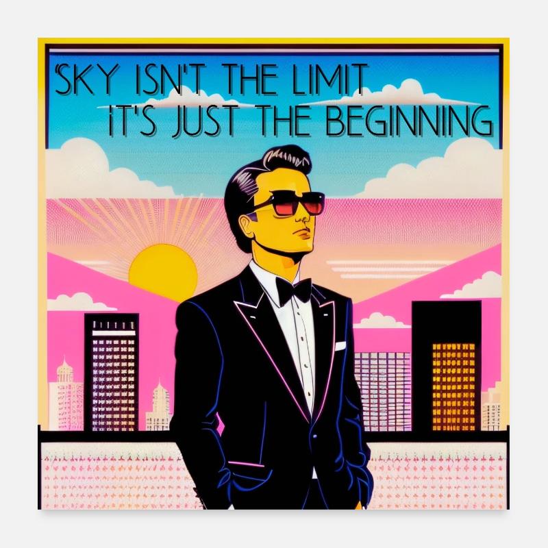 Le ciel n’est pas la limite Ce n’est que le début Poster 60 x 60 cm