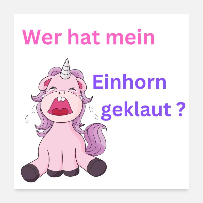 Einhorn gkelaut Poster 60x60 cm