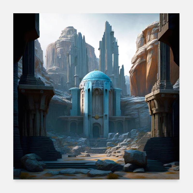City 01 - Poster 60 x 60 cm - blanc
