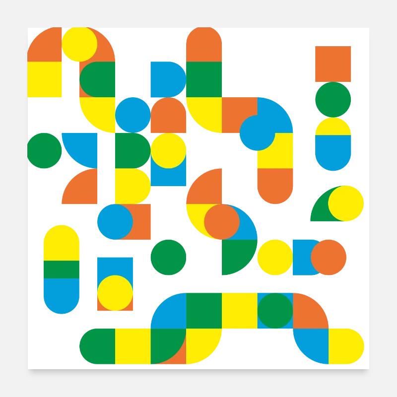 Geo Joy Poster 24" x 24" (60x60 cm)
