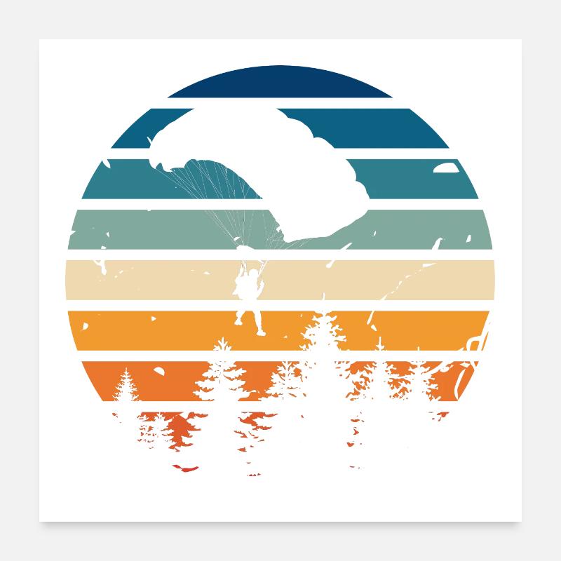 Retro parachute Poster 24" x 24" (60x60 cm)
