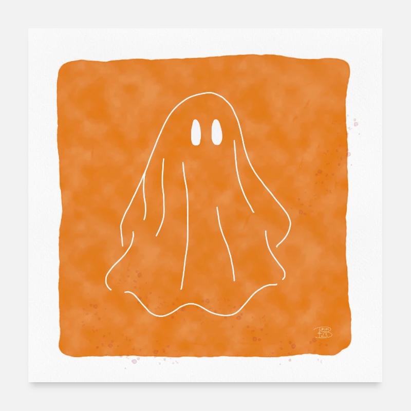 "Geist", Boho Line Art Design, Serie „Halloween“ Poster 60x60 cm