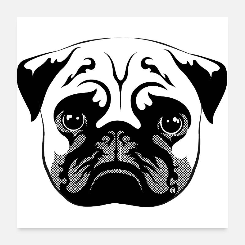 Pug Poster 24" x 24" (60x60 cm)