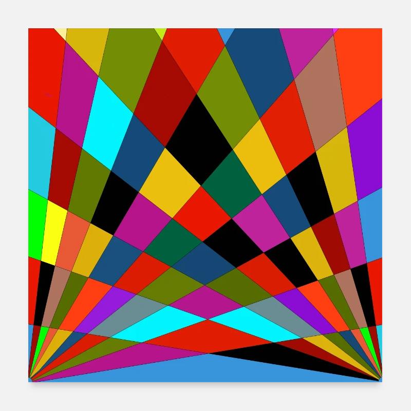Multicoloured radiating design. Poster 24" x 24" (60x60 cm)