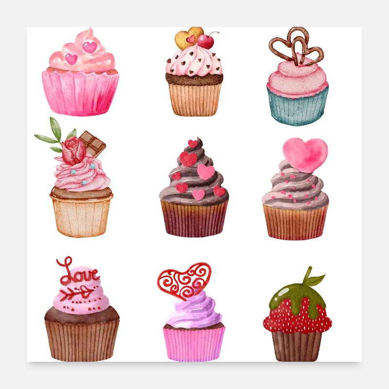 Cupcakes Kollektion Poster 60x60 cm