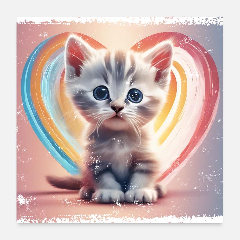 Herzliche Katze Poster 60x60 cm