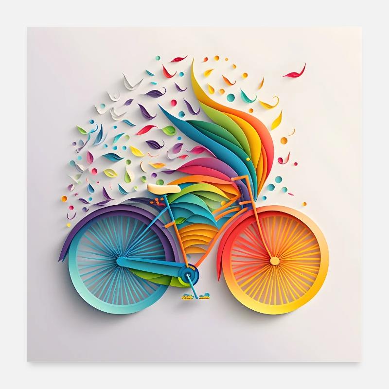 Cyclists and cyclists love bright colors Poster 24" x 24" (60x60 cm)