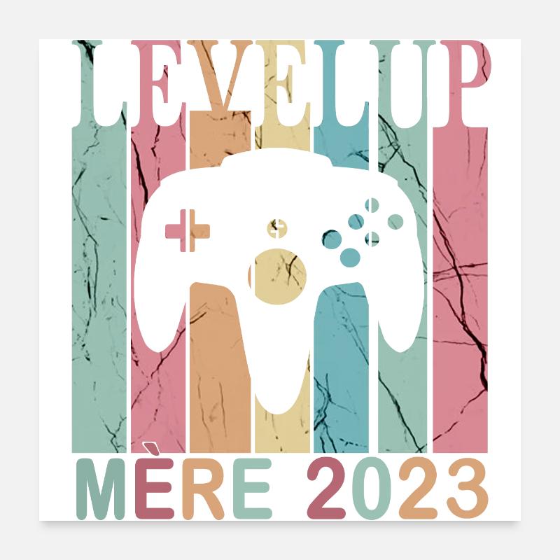 Man Dad 2023 Future Parents Level Up Player Poster 24" x 24" (60x60 cm)