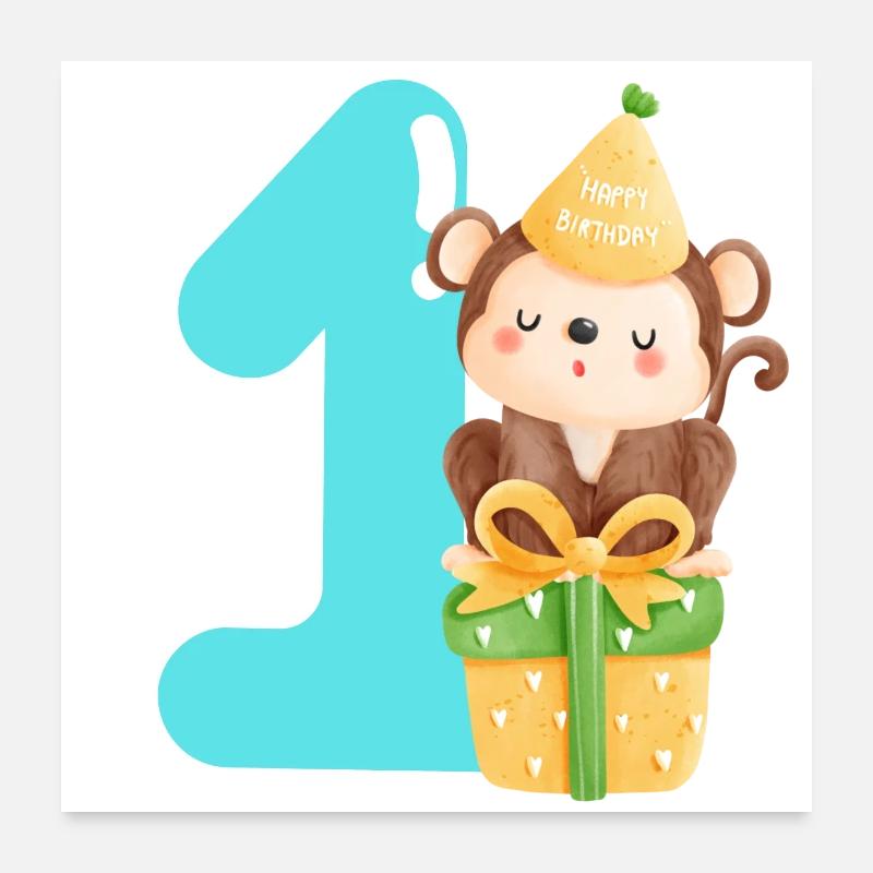 1er anniversaire. Premier anniversaire Poster 60 x 60 cm