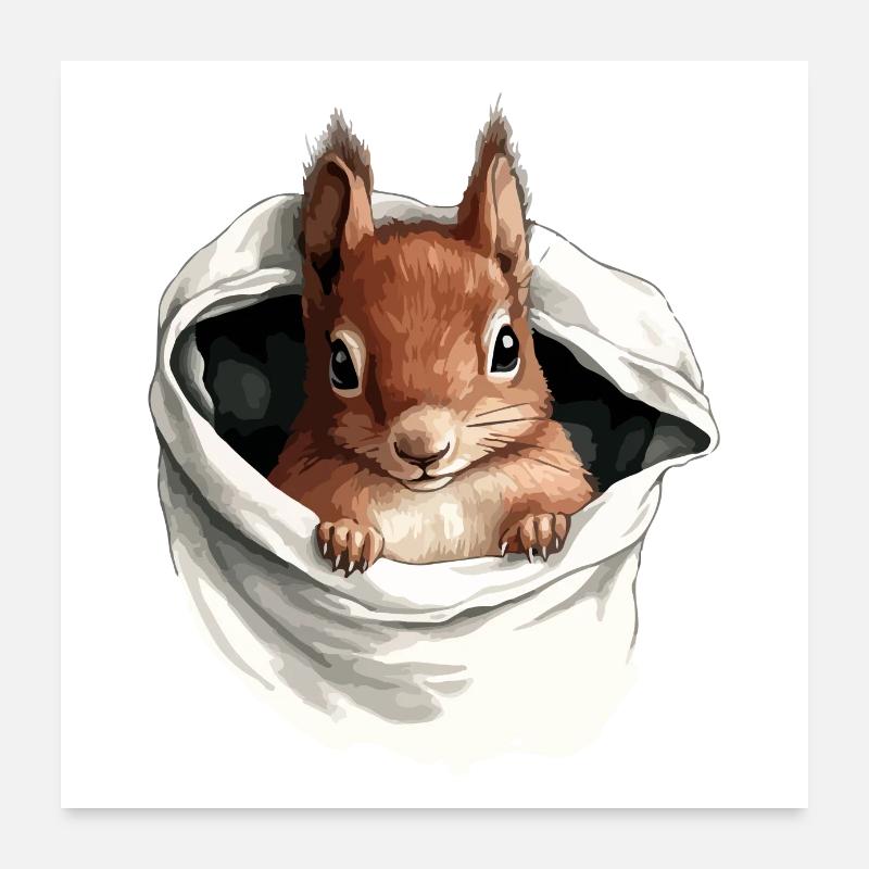 Zoozi das Eichhörnchen Poster 60x60 cm